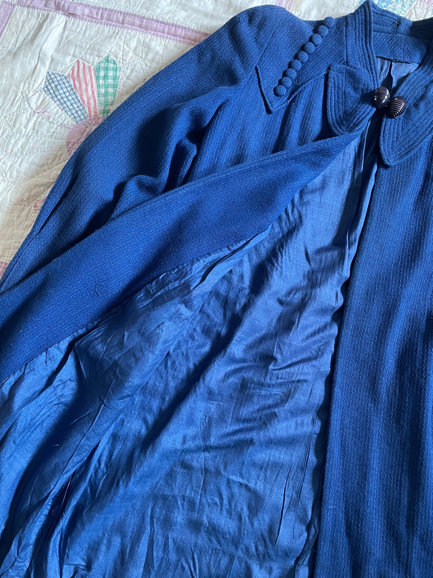 1930s Cobalt Blue Art Deco Celluloid Clasp Jacket