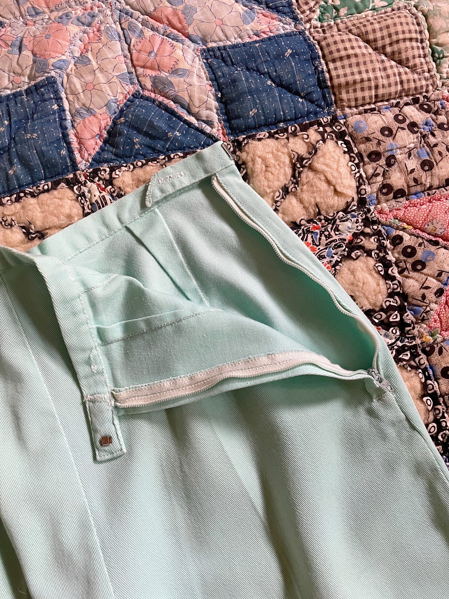1960s Mint Green White Stag Sailcloth Jacket and Pants Set