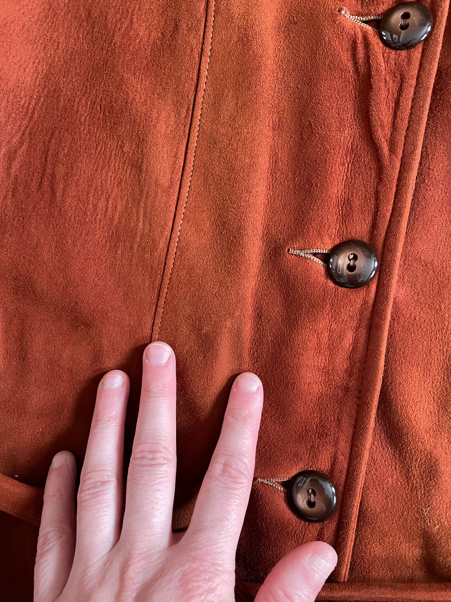 1940s Tan Suede Button Front Jacket Small/Med