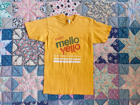 1980s Yellow Mello Yello Soda Tee - Size XSmall/Small