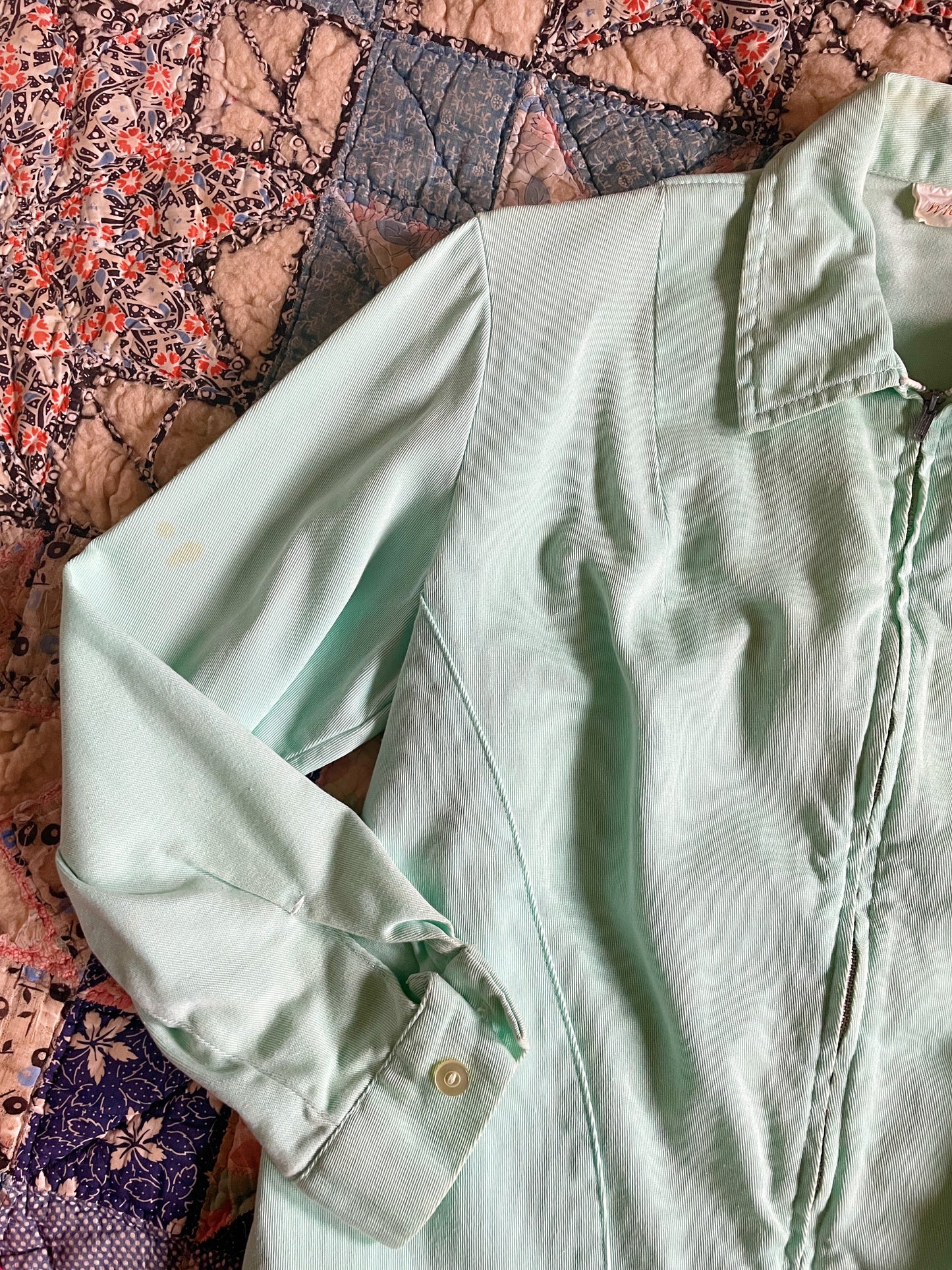 1960s Mint Green White Stag Sailcloth Jacket and Pants Set