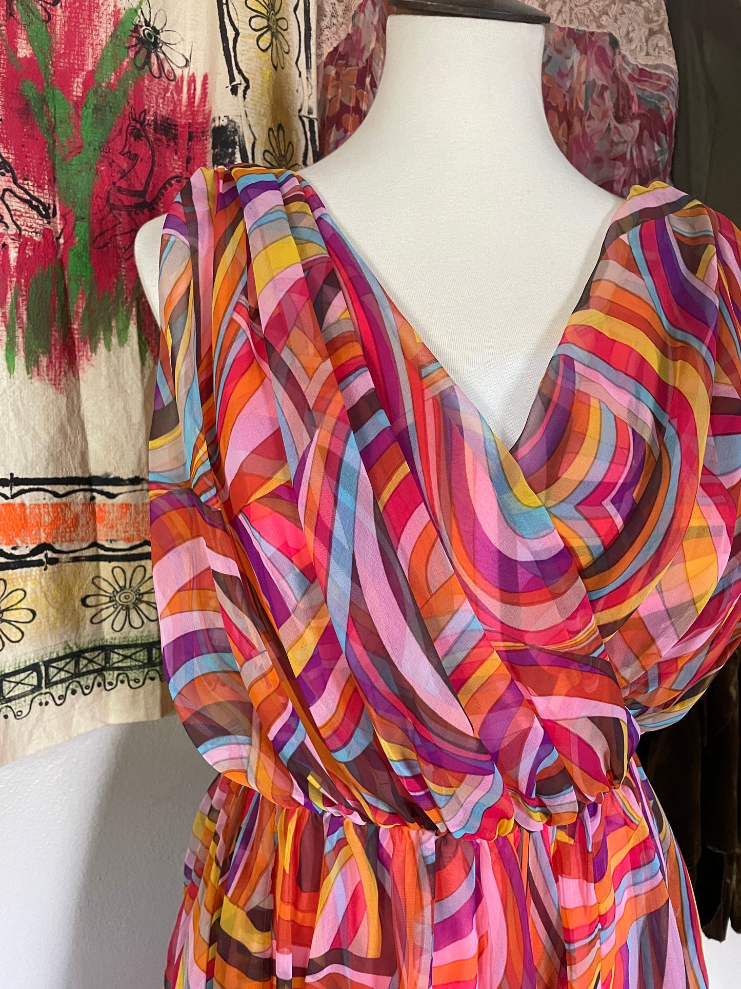 1960s Pink Psychedelic Dress