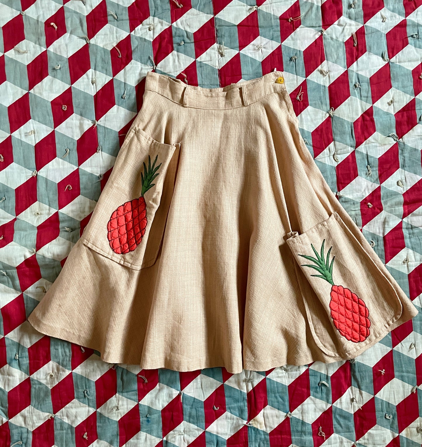 1940s Pineapple Novelty Circle Skirt